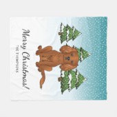 Ruby Cavalier King Charles Spaniel im Winter Fleecedecke (Vorderseite (Horizontal))