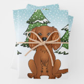Ruby Cavalier King Charles Spaniel im Winter Geschenkpapier Set (Beispiel)