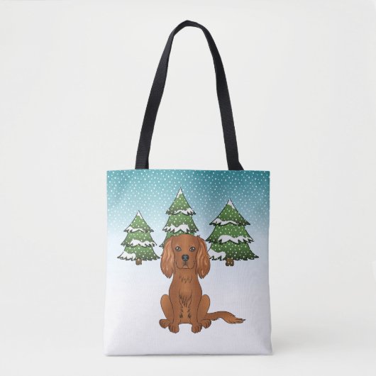 Ruby Cavalier King Charles Spaniel im Winter Tasche (Vorderseite)