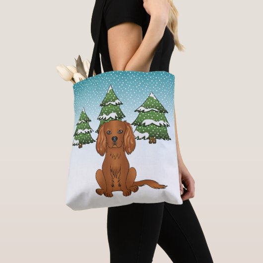 Ruby Cavalier King Charles Spaniel im Winter Tasche (Von Nahem)