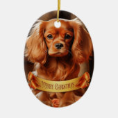 Ruby Cavalier King Charles Spaniel Keramik Ornament (Vorne)