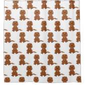 Ruby Cavalier King Charles Spaniel Muster Duschvorhang (Vorderseite)