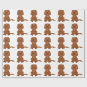 Ruby Cavalier King Charles Spaniel Muster Geschenkpapier (Flach)