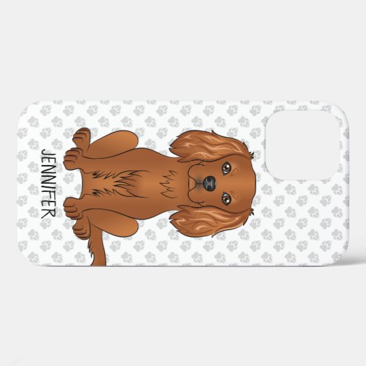 Ruby Cavalier King Charles Spaniel & Name Case-Mate iPhone Hülle (Rückseite (Horizontal))