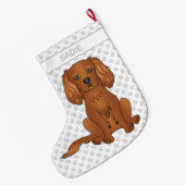 Ruby Cavalier King Charles Spaniel & Name Großer Weihnachtsstrumpf (Rückseite (Hängend))