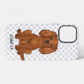 Ruby Cavalier King Charles Spaniel & Name iPhone Hülle (Rückseite (Horizontal))