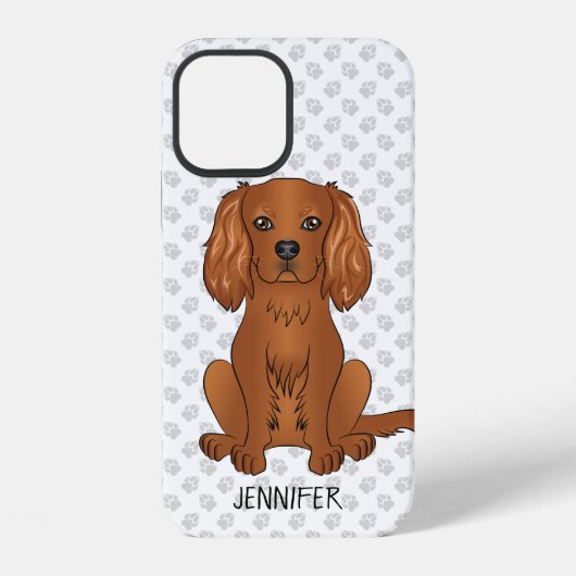 Ruby Cavalier King Charles Spaniel & Name iPhone Hülle (Rückseite)