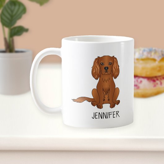 Ruby Cavalier King Charles Spaniel & Name Kaffeetasse