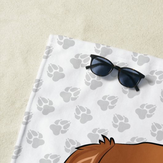 Ruby Cavalier King Charles Spaniel & Name Strandtuch (Beispiel)