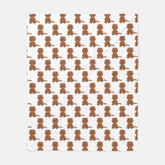 Ruby Cavalier King Charles Spaniel Pattern Fleecedecke (Vorderseite)