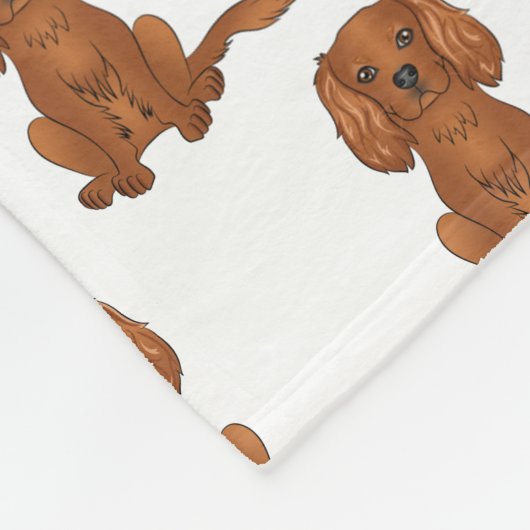 Ruby Cavalier King Charles Spaniel Pattern Fleecedecke (Ecke)