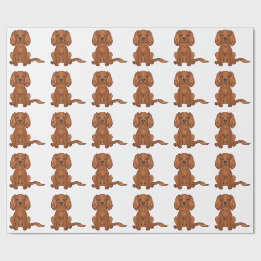 Ruby Cavalier King Charles Spaniel Pattern Geschenkpapier (Flach)