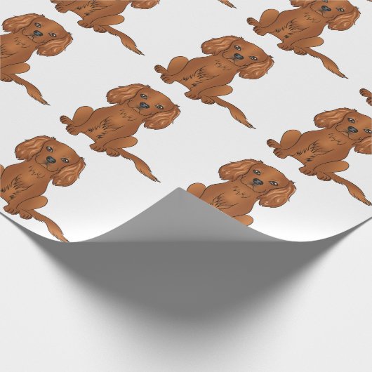 Ruby Cavalier King Charles Spaniel Pattern Geschenkpapier (Ecke)