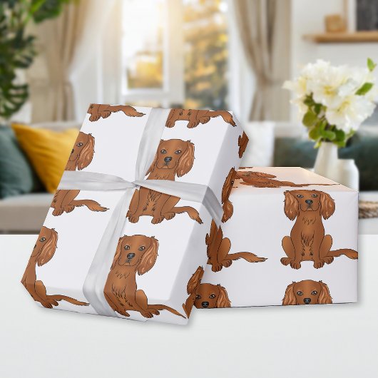 Ruby Cavalier King Charles Spaniel Pattern Geschenkpapier