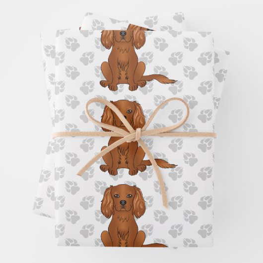 Ruby Cavalier King Charles Spaniel Pattern Geschenkpapier Set (Beispiel)