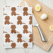 Ruby Cavalier King Charles Spaniel Pattern Geschirrtuch (Viertel Falte)