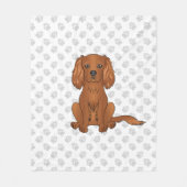 Ruby Cavalier King Charles Spaniel & Paws Fleecedecke (Vorderseite)
