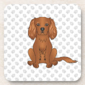 Ruby Cavalier King Charles Spaniel & Paws Getränkeuntersetzer (Vorderseite)