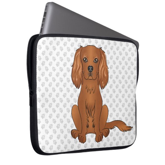 Ruby Cavalier King Charles Spaniel & Paws Laptopschutzhülle (Vorne Rechts)