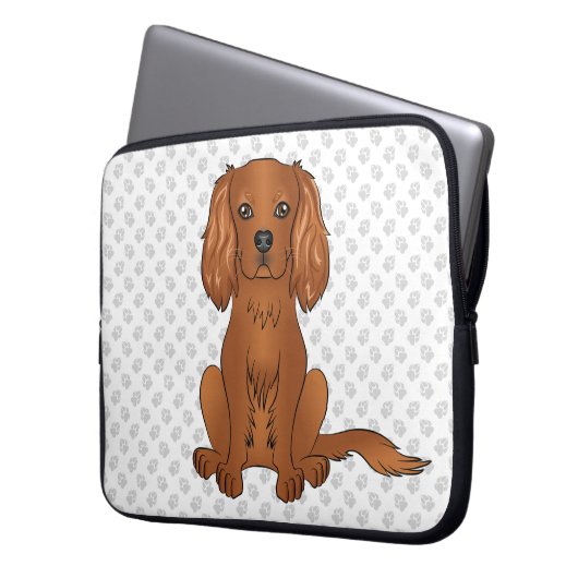 Ruby Cavalier King Charles Spaniel & Paws Laptopschutzhülle (Vorderseite Links)