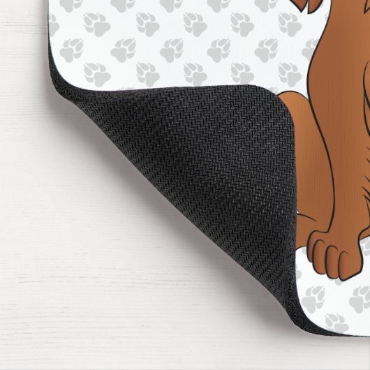 Ruby Cavalier King Charles Spaniel & Paws Mousepad (Ecke)