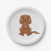 Ruby Cavalier King Charles Spaniel & Paws Pappteller (Vorderseite)