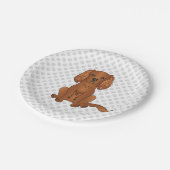 Ruby Cavalier King Charles Spaniel & Paws Pappteller (Schrägansicht)