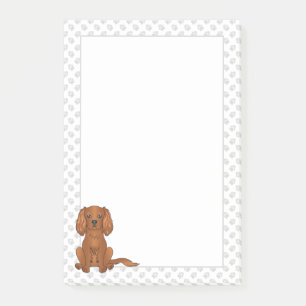 Ruby Cavalier King Charles Spaniel & Paws Post-it Klebezettel