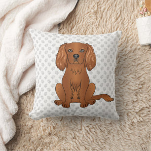 Ruby Cavalier King Charles Spaniel & Pfoten Kissen