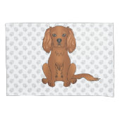 Ruby Cavalier King Charles Spaniel & Pfoten Kissenbezug (Vorderseite-Links)