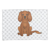 Ruby Cavalier King Charles Spaniel & Pfoten Kissenbezug (Vorderseite-Rechts)