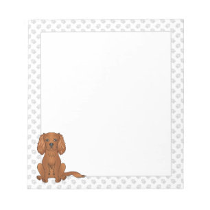 Ruby Cavalier King Charles Spaniel & Pfoten Notizblock