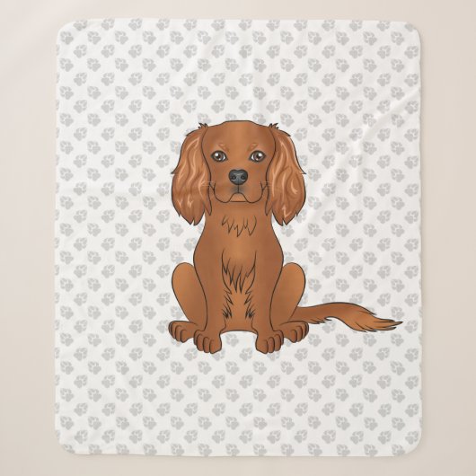 Ruby Cavalier King Charles Spaniel & Pfoten Sherpadecke (Vorderseite)