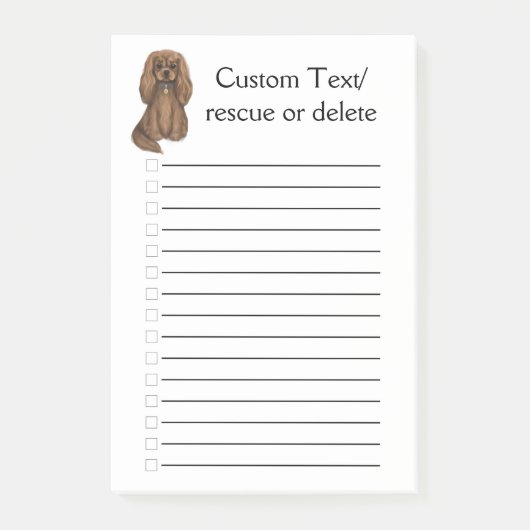 Ruby Cavalier King Charles Spaniel  Post-it Klebezettel (Vorderseite)