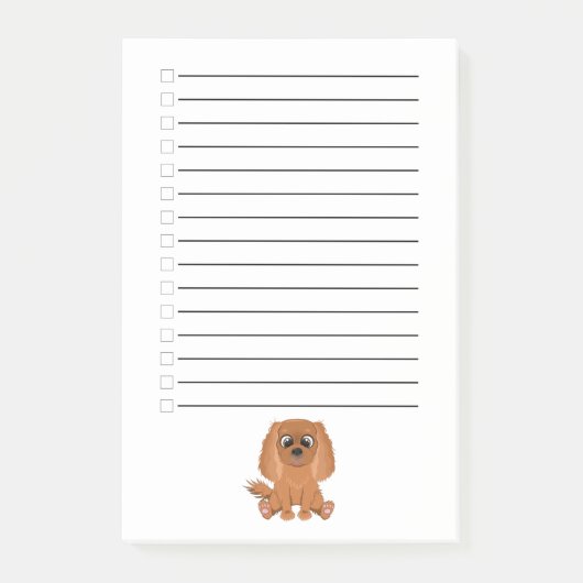 Ruby Cavalier King Charles Spaniel    Post-it Klebezettel (Vorderseite)