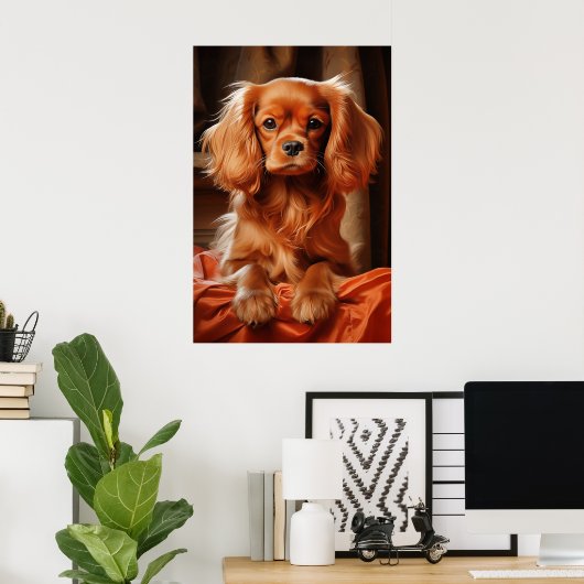 Ruby Cavalier King Charles Spaniel Poster (Heimbüro)