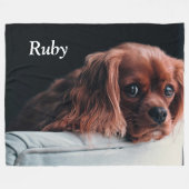 Ruby Cavalier King Charles Spaniel Puppy Dog Fleecedecke (Vorderseite (Horizontal))