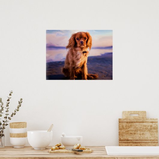 Ruby Cavalier King Charles Spaniel Puppy Dog Poster (Küche)