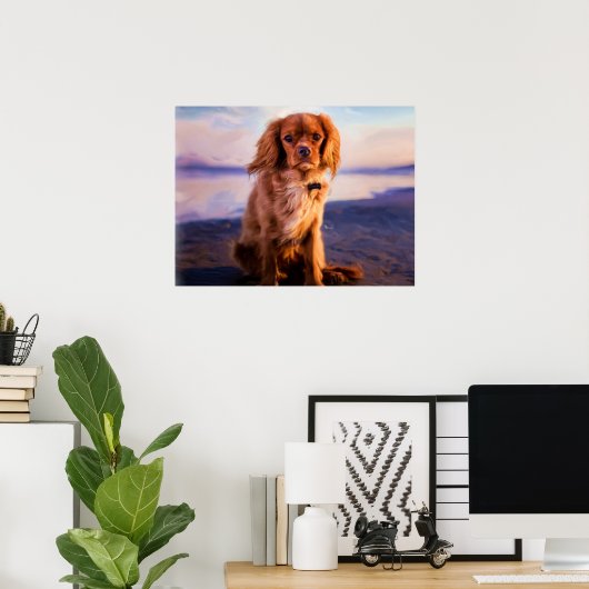 Ruby Cavalier King Charles Spaniel Puppy Dog Poster (Heimbüro)