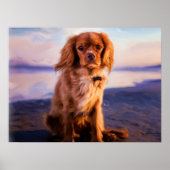 Ruby Cavalier King Charles Spaniel Puppy Dog Poster (Vorne)