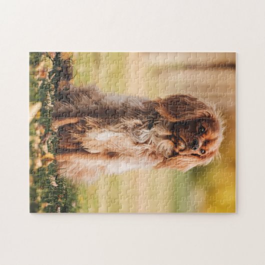 Ruby Cavalier King Charles Spaniel Puppy Dog Puzzle (Horizontal)