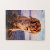 Ruby Cavalier King Charles Spaniel Puppy Dog Puzzle (Horizontal)