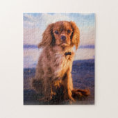 Ruby Cavalier King Charles Spaniel Puppy Dog Puzzle (Vertikal)