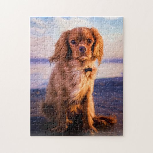 Ruby Cavalier King Charles Spaniel Puppy Dog Puzzle (Vertikal)
