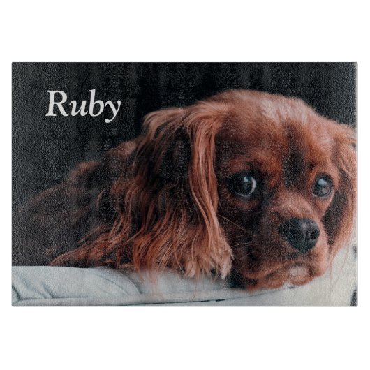 Ruby Cavalier King Charles Spaniel Puppy Dog Schneidebrett (Vorderseite)
