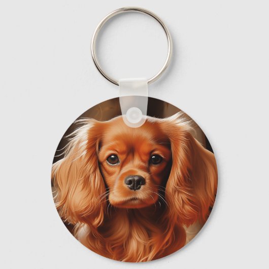 Ruby Cavalier King Charles Spaniel Schlüsselanhänger (Vorderseite)