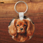Ruby Cavalier King Charles Spaniel Schlüsselanhänger (Vorderseite)