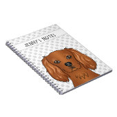 Ruby Cavalier King Charles Spaniel & Text Notizblock (Rechte Seite)