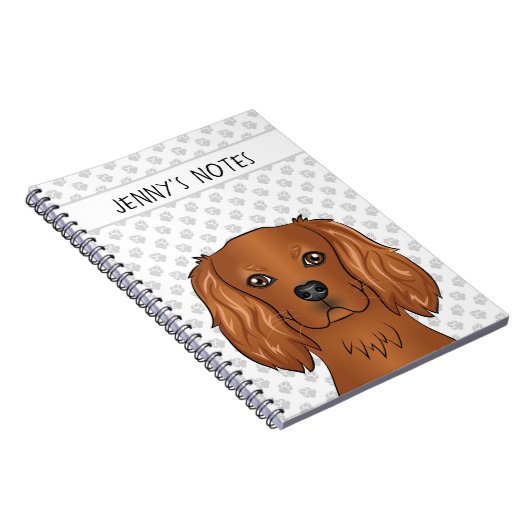 Ruby Cavalier King Charles Spaniel & Text Notizblock (Rechte Seite)