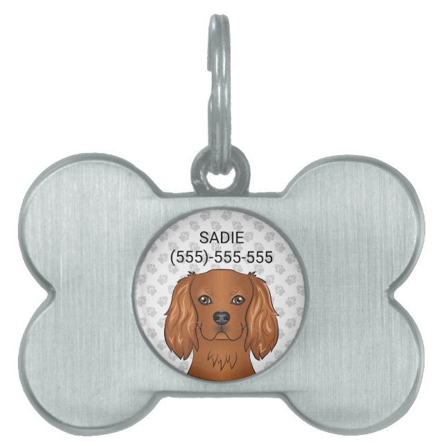 Ruby Cavalier King Charles Spaniel & Text Tiermarke (Vorderseite)